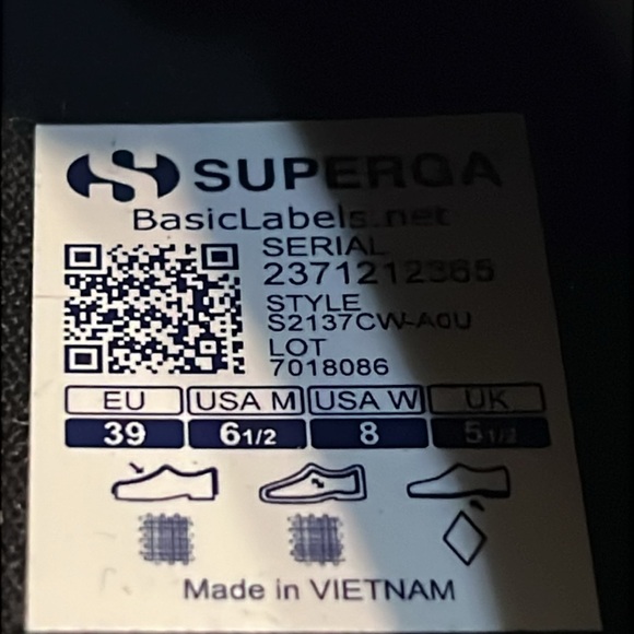 New Superga 2660 Unisex Black Gum cloth big stripe bumper Sneakers M6/W8 - Picture 3 of 14